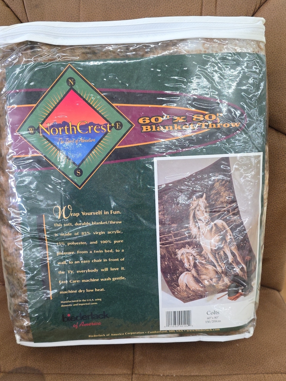 Northcrest Horse Tapestry Brown & Beige Throw Or Display Piece